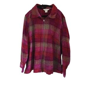 Allison Daley Jacket Multicolor Pattern Zip Up Women’s Size 20W